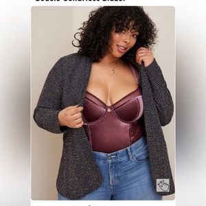 Torrid Multi black sparkle shimmer blazer NWT 3x Bicycle Collarless Blazer